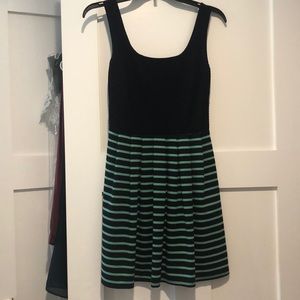 Navy and green cotton bottom dress